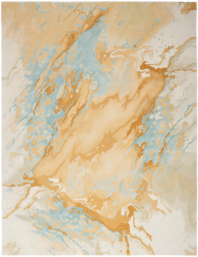 Prismatic PRS36 Sand Blue Wool Rug