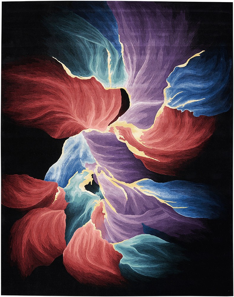 Prismatic PRS34 Black Floral Rug