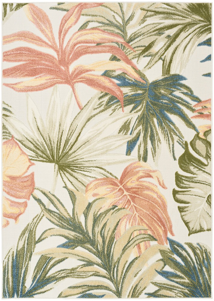 Aloha ALH43 Ivory Green Indoor Outdoor Rug
