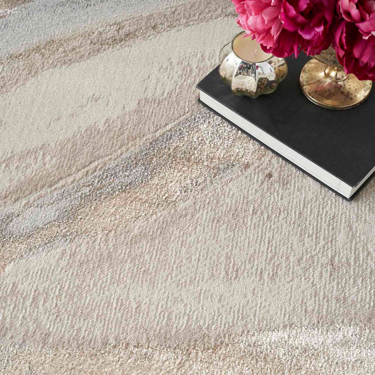 On Sale Brush Strokes Rug 01 Metallic Beige Grey 239x300cm