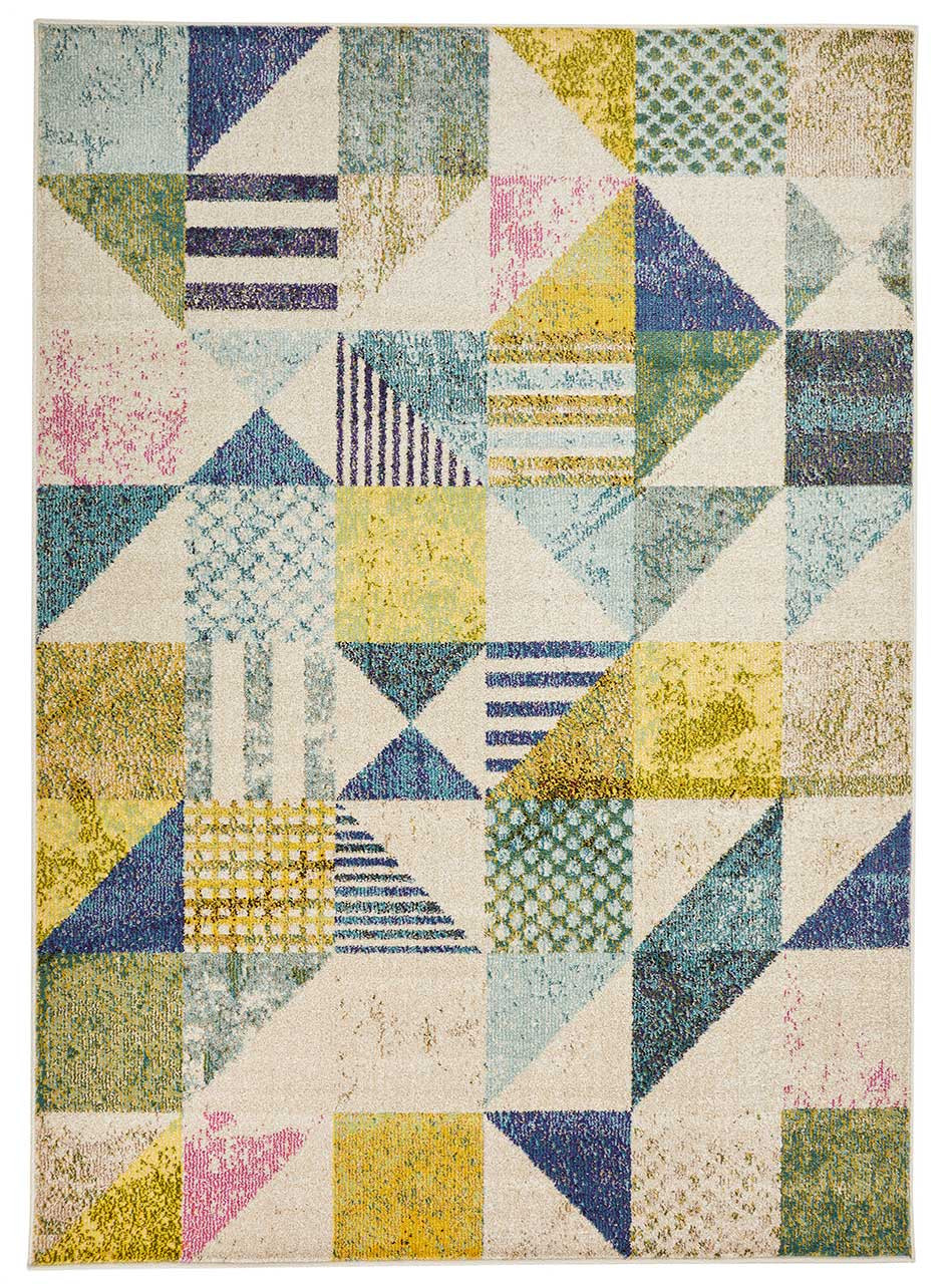 On Sale Carnaval Green Multi Hardwearing Rug CAR101 240x330cm