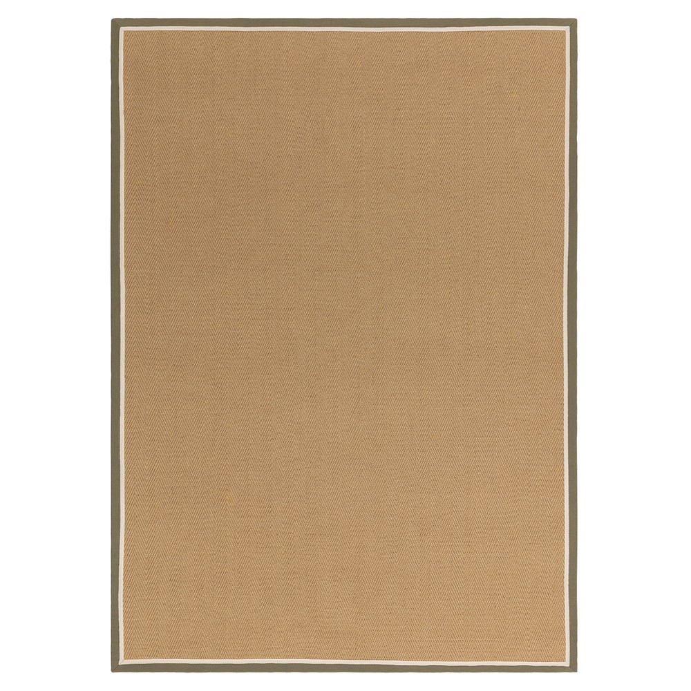 Bordo Herringbone Khaki Cream Jute Rug