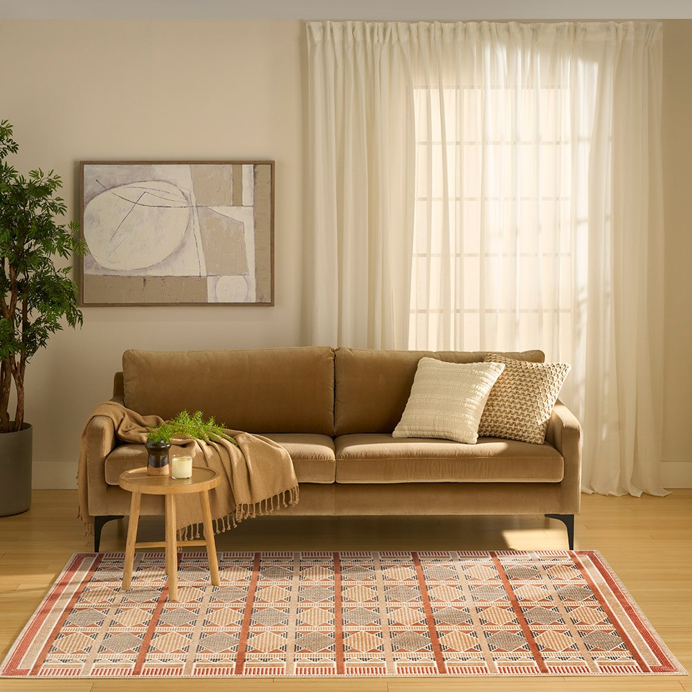 Nordic NRC06 Rust Multi Geometric Rug