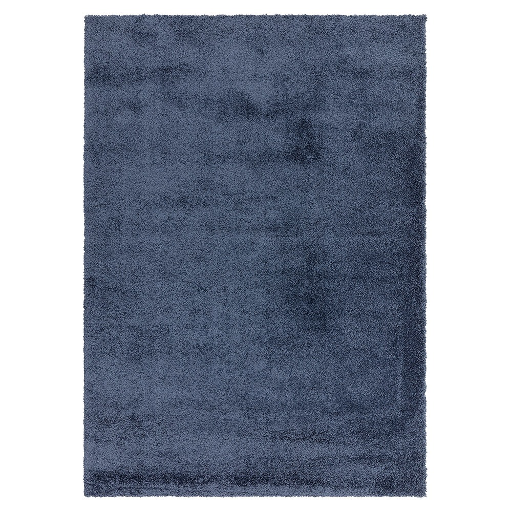 Atlas Navy Shaggy Plain Rug