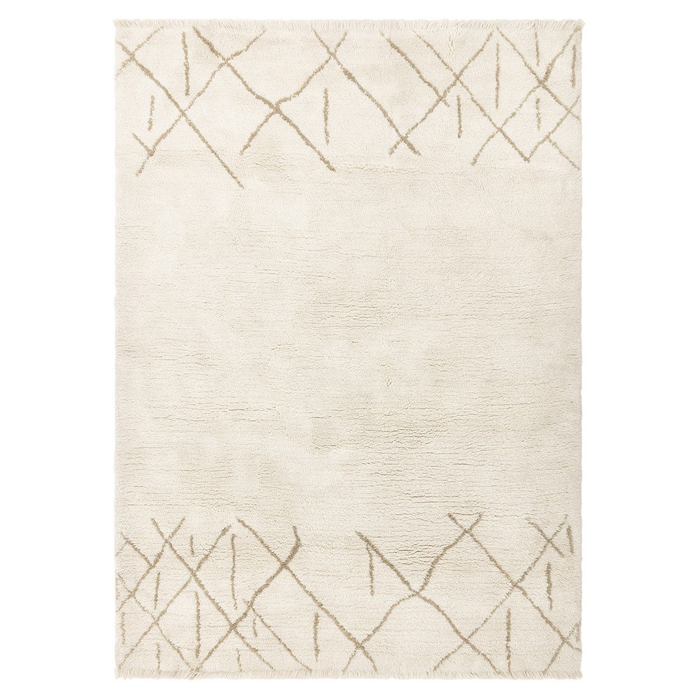 Azera Berber Crosshatch Washable Shaggy Wool Rug