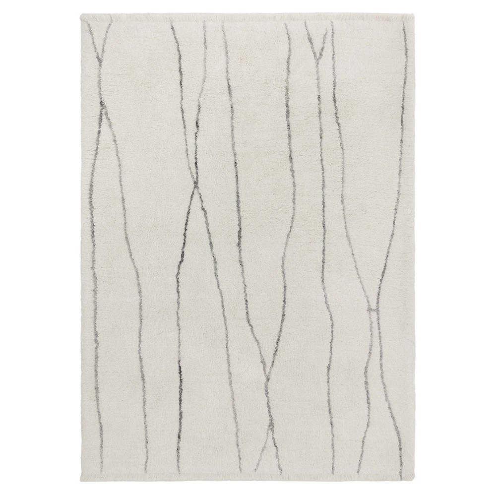 Azera Berber Lineal Washable Shaggy Wool Rug
