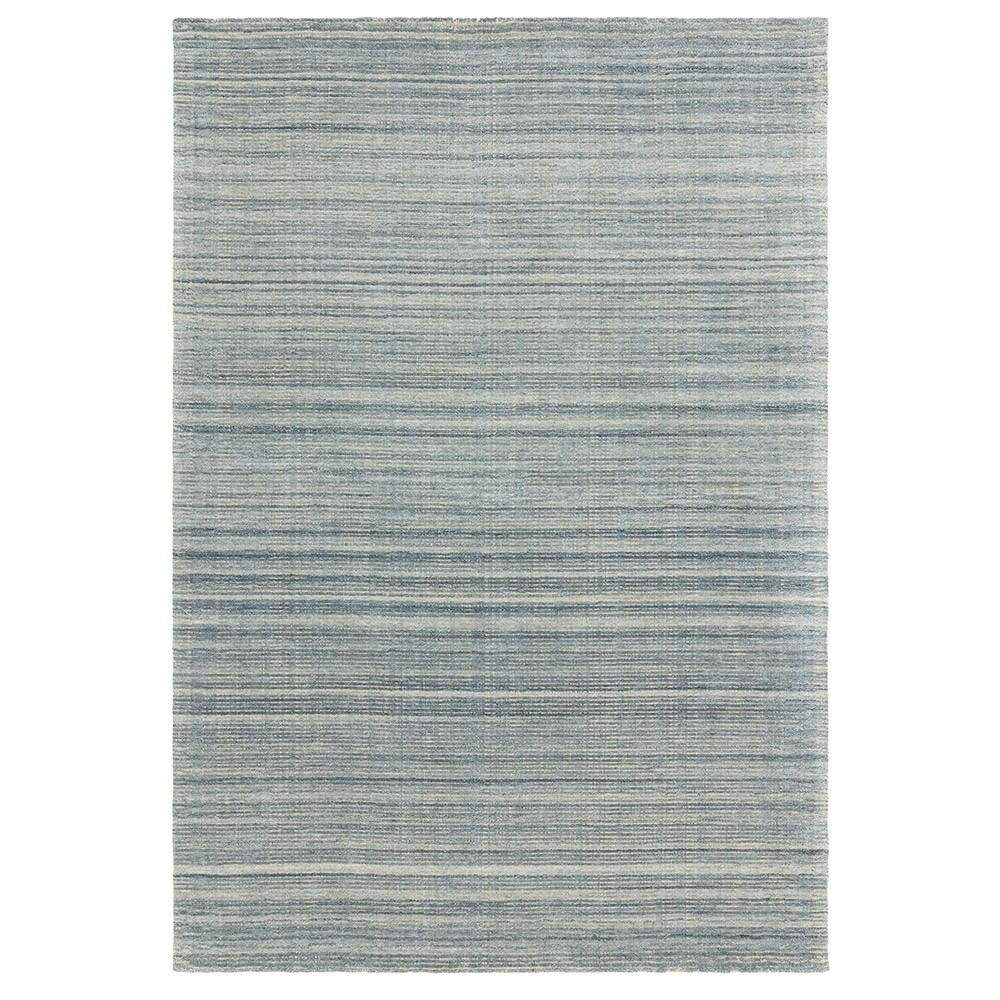 Hazy Sea Blue Contemporary Plain Rug