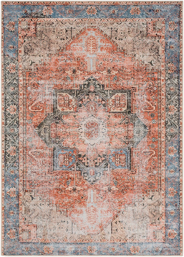 Amelie Lana Faded Rust Traditional Washable Rug