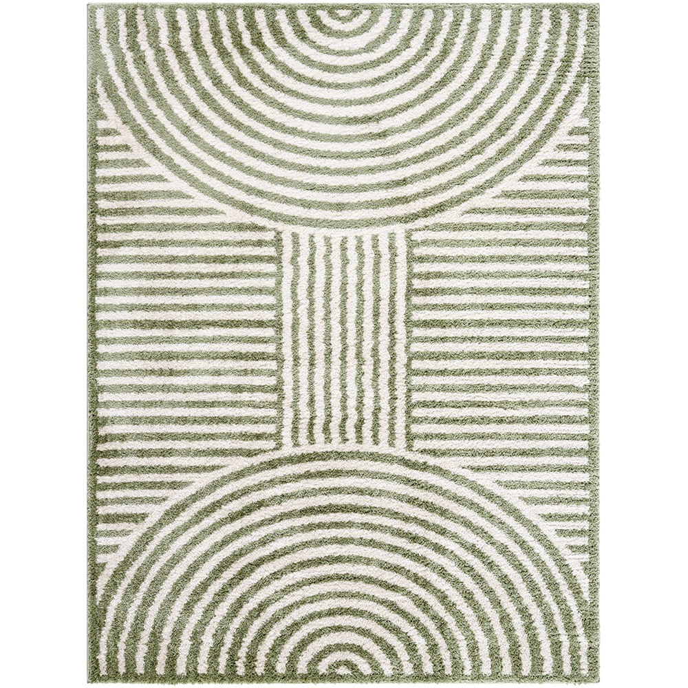 Fossay Pauline Grass Green Shaggy Washable Rug
