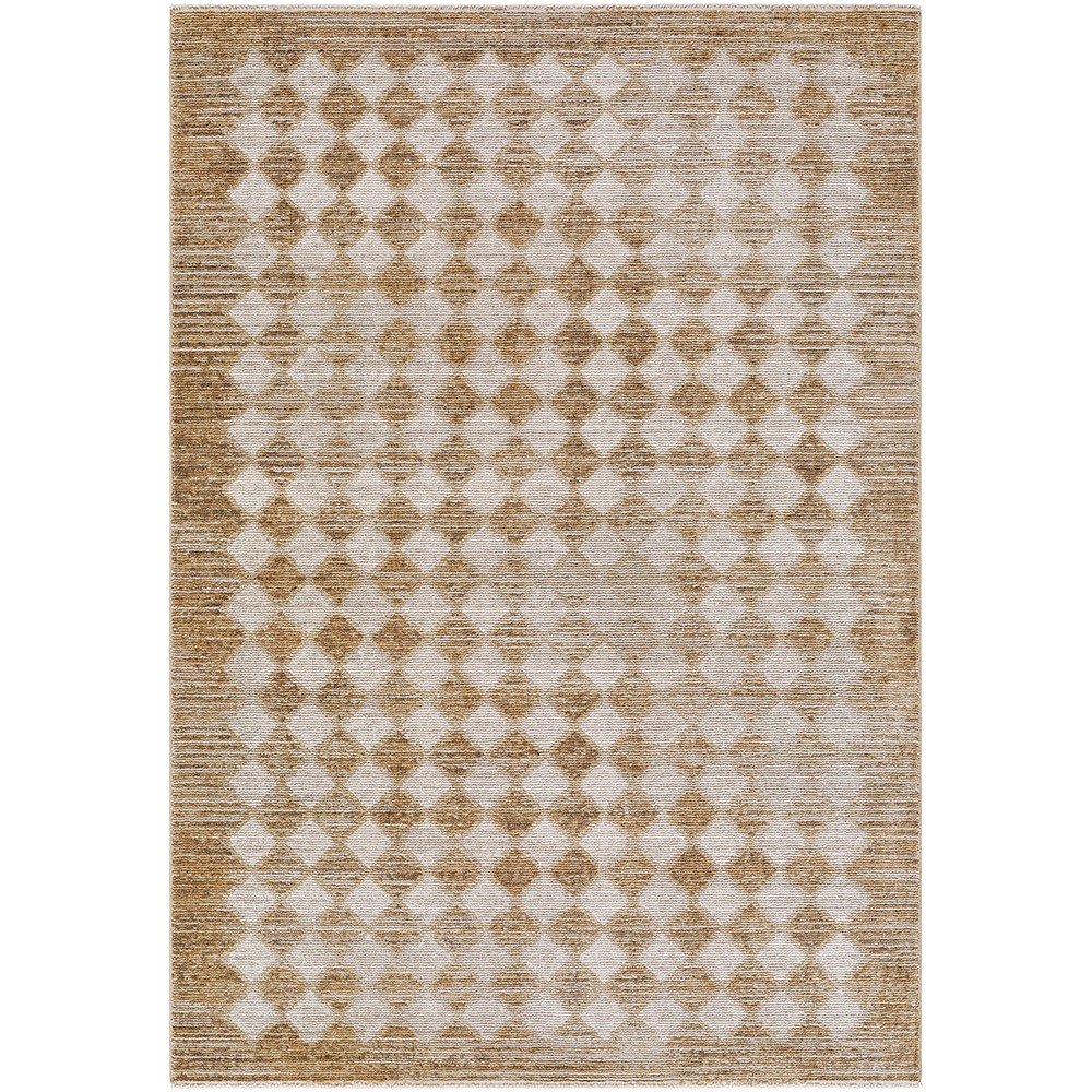 Myrtle Taupe Mustard Scandi Geometric Rug by Galey Alix x Livabliss