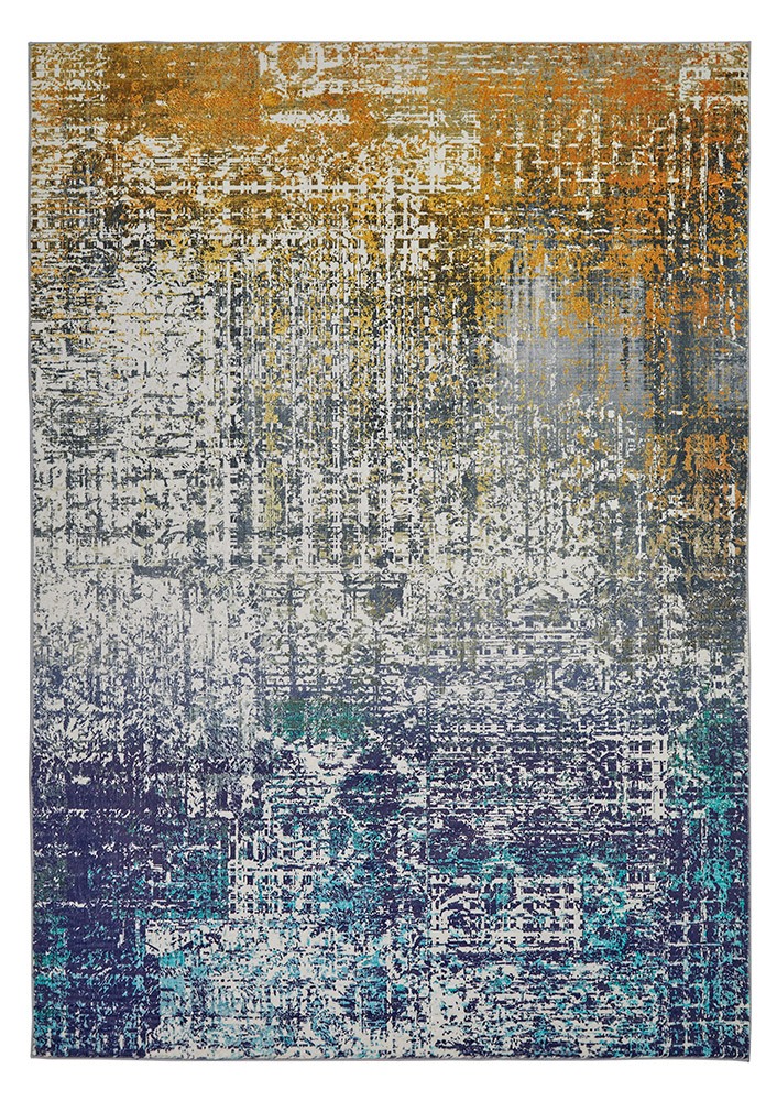 Washable Rug Modern Lux Blue Copper