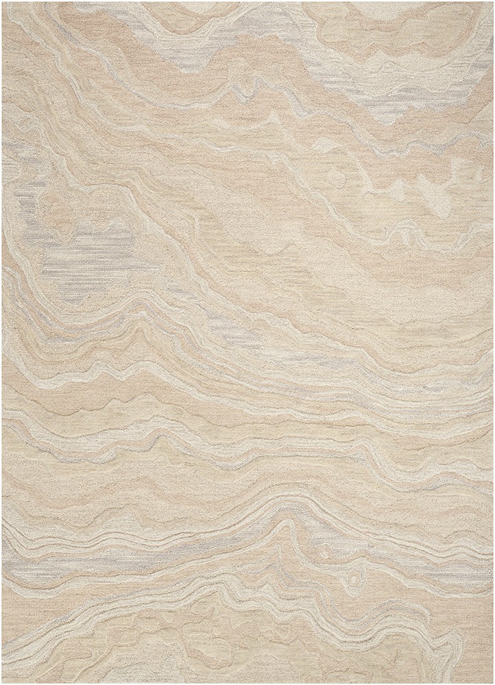 Graceful GRU01 Beige Abstract Wool Rug