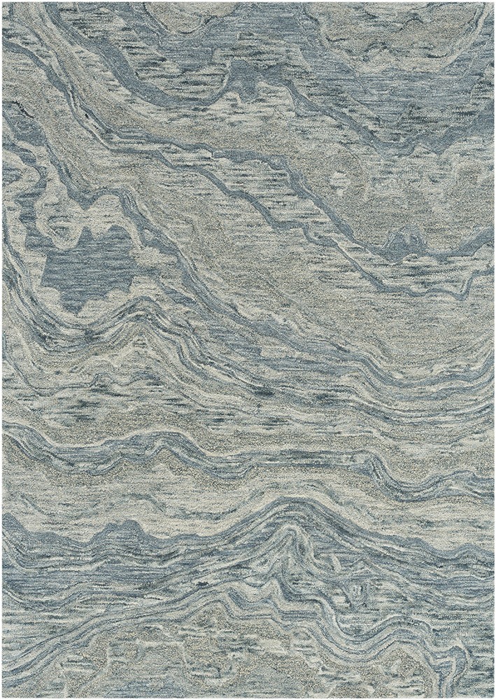 Graceful GRU01 Blue Abstract Wool Rug