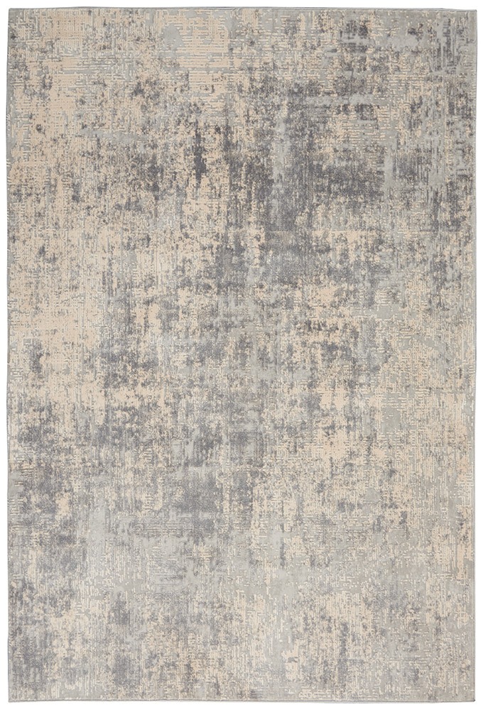 Rustic Textures RUS01 Ivory Silver Abstract Rug