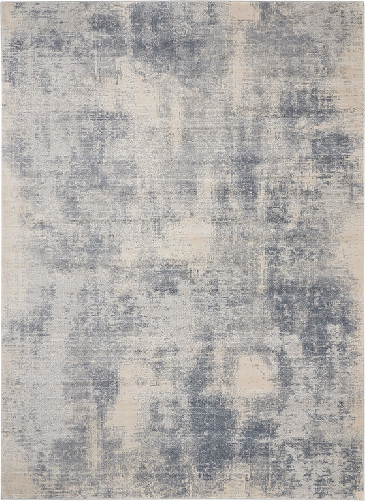 Rustic Textures RUS02 Blue Ivory Abstract Rug