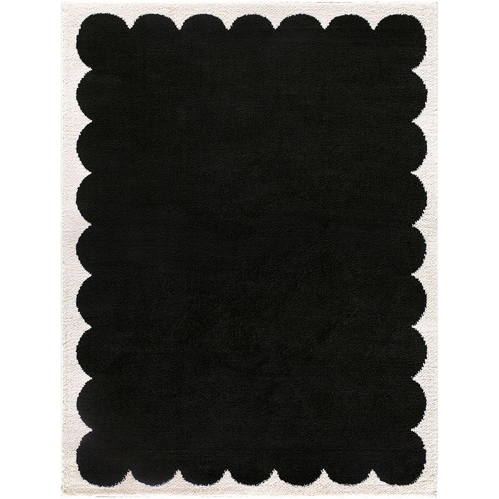 Fossay Washable Modern Shaggy Black Rug