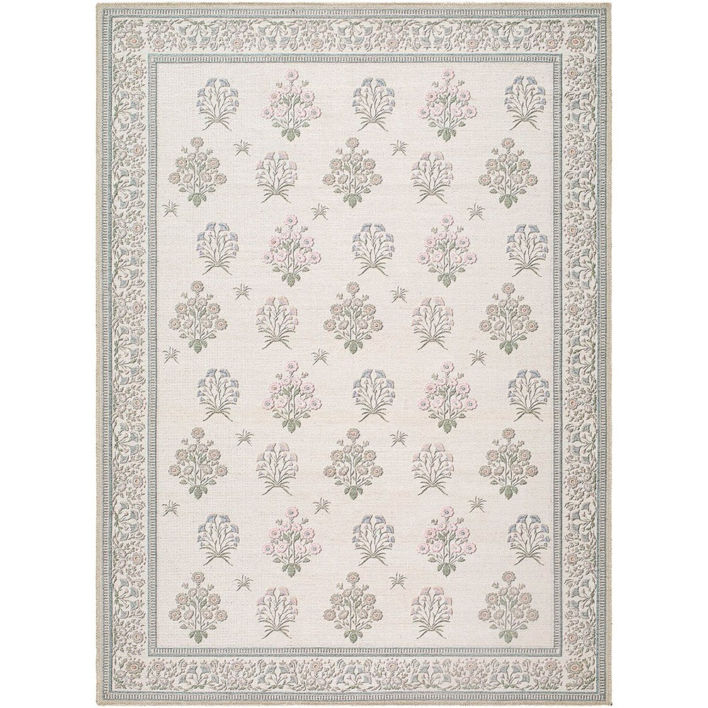 Thistle Floral Washable Ivory Rug