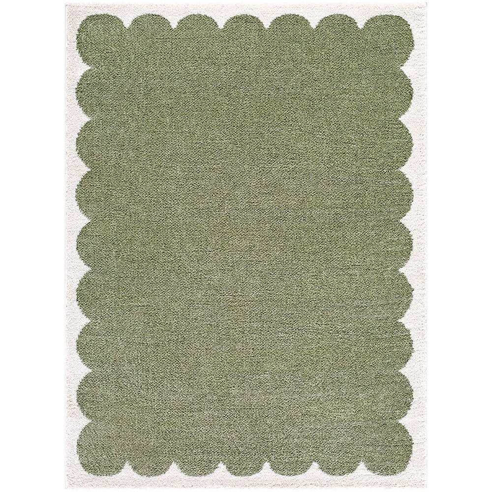 Tivoli Shaggy Border Green Rug