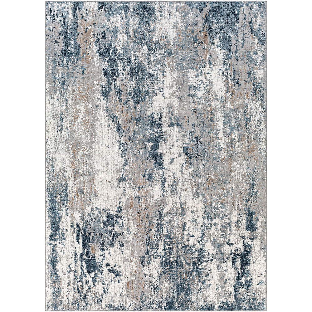 Allegro Abstract Modern Marble Blue Grey Rug