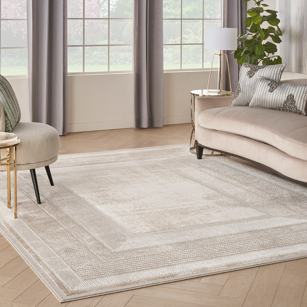 On Sale Glitz GLZ07 Ivory Luxury Glossy Rug 119x180cm