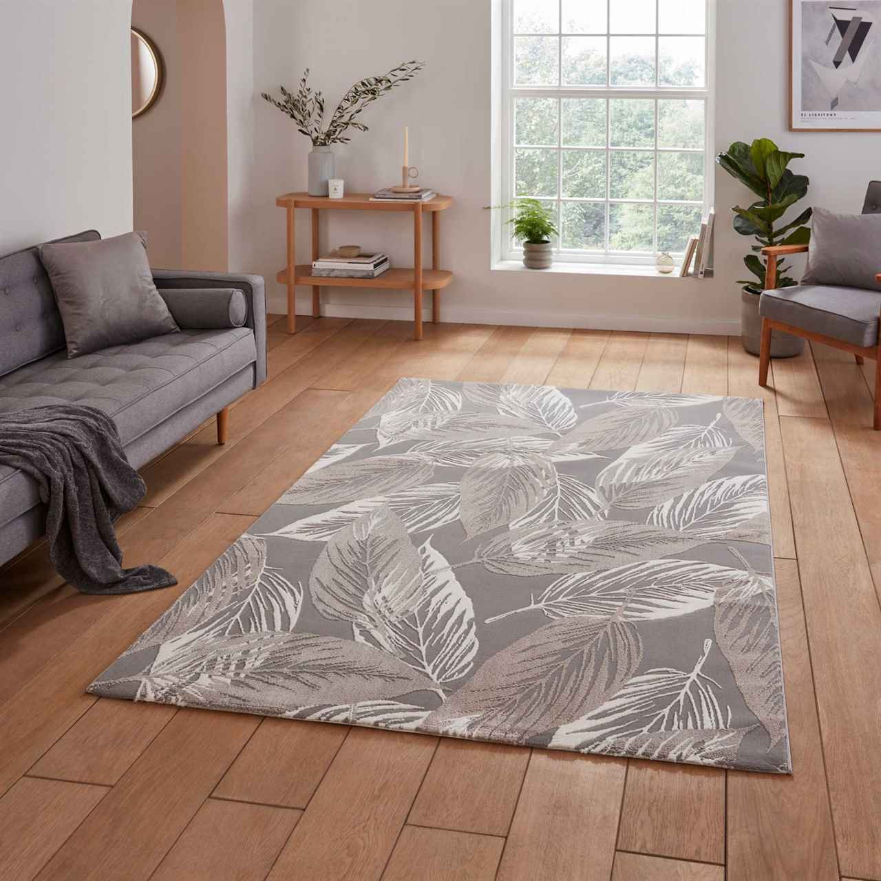 Sakalar Grey Floral Medallion Washable Rug – Loopsie