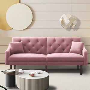 FUTON SOFA SLEEPER  VELVET WITH 2 PILLOWS