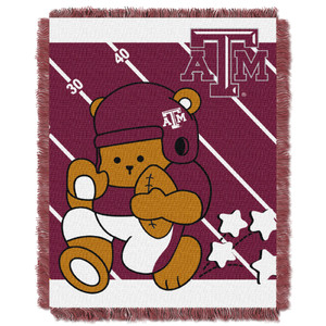 Texas A & M OFFICIAL Collegiate "Half Court" Baby Woven Jacquard Throw