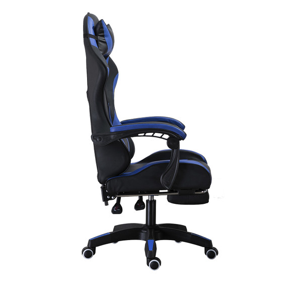 PU gaming chair, swivel recliner with adjustable backrest and seat height, high back gaming chair with footrest, office chair with 360° swivel, suitable for office or gaming