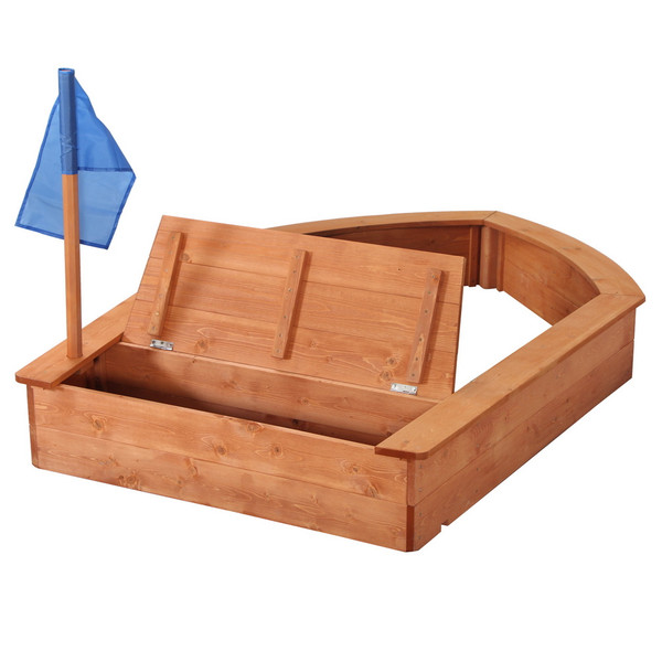 Kids Wooden Sandboat Backyard Sandboxes