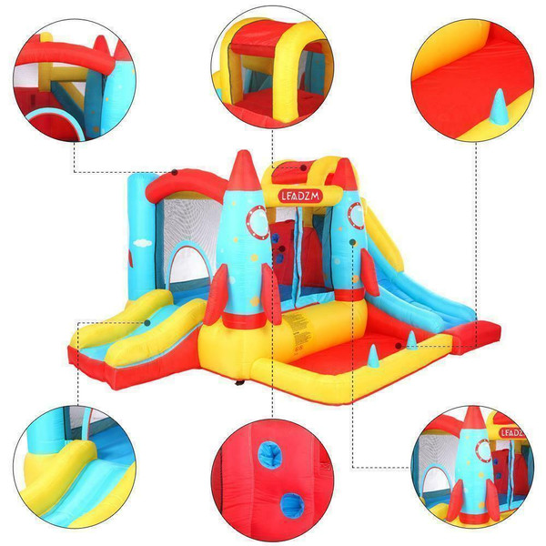 Leadzm 420D 840D Oxford cloth jump surface rocket with fan inflatable castle n001