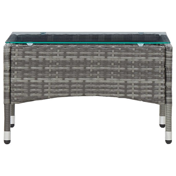 Coffee Table Gray 23.6"x15.7"x14.2" Poly Rattan