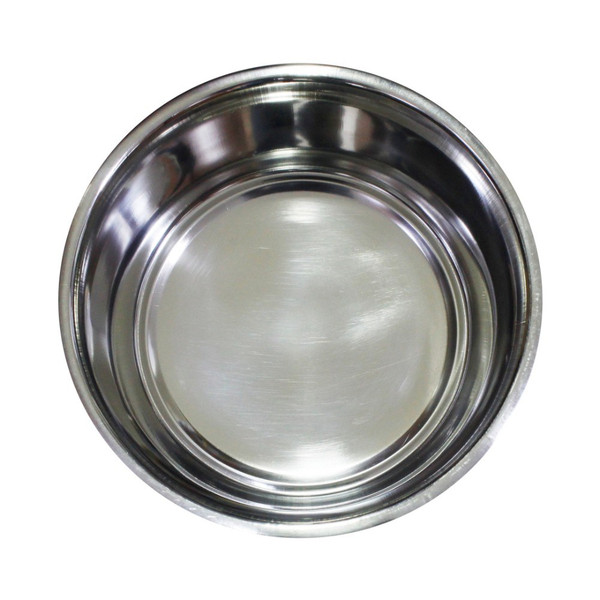 Stainless Steel Pet Bowl with Anti Skid Rubber Base and Dog Design, Large, Gray and Pink