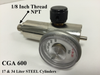 GASCO 71-THREAD-Series THREADED 1/8 Outlet Calibration Gas Regulator Fixed 4.7 LPM 17 & 34 Liter STEEL Cylinders CGA 600 Connection
