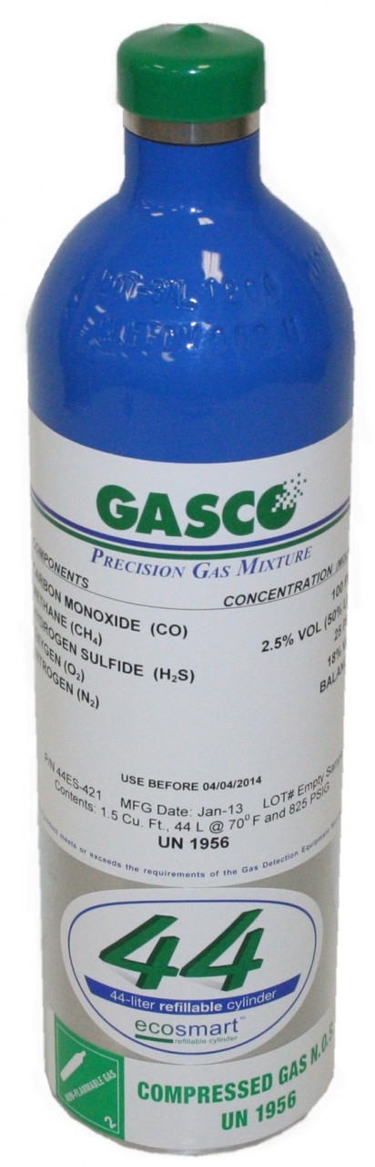 Methane Calibration Gas CH4 750 PPM Balance Air in a 44es Liter Aluminum Refillable Cylinder