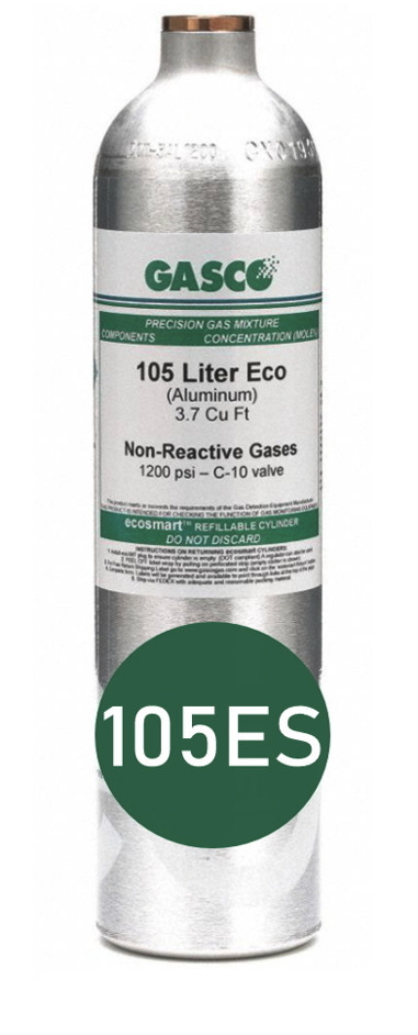 GASCO Helium 100 PPM Balance Air in a 105 Liter ecosmart Cylinder C-10 Connection (105ES-HEa-100PPM)