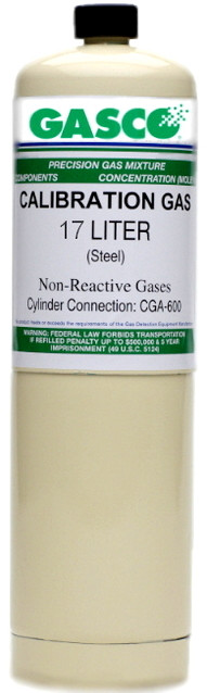 Oxygen	 10% Balance Nitrogen	 Calibration Gas in a 17 Liter Steel Cylinder