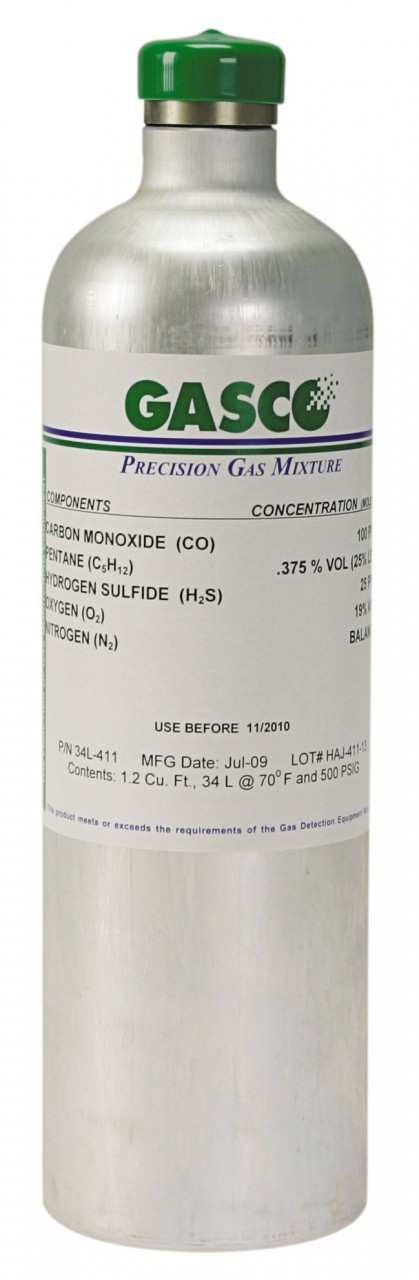 Oxygen	 80 PPM Balance Nitrogen Calibration Gas in a 34 liter Aluminum Cylinder
