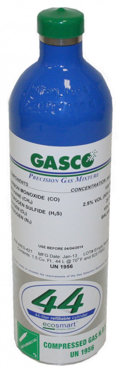 Hydrogen Chloride HCl 50 PPM Calibration Gas in a 44es Liter Refillable Cylinder