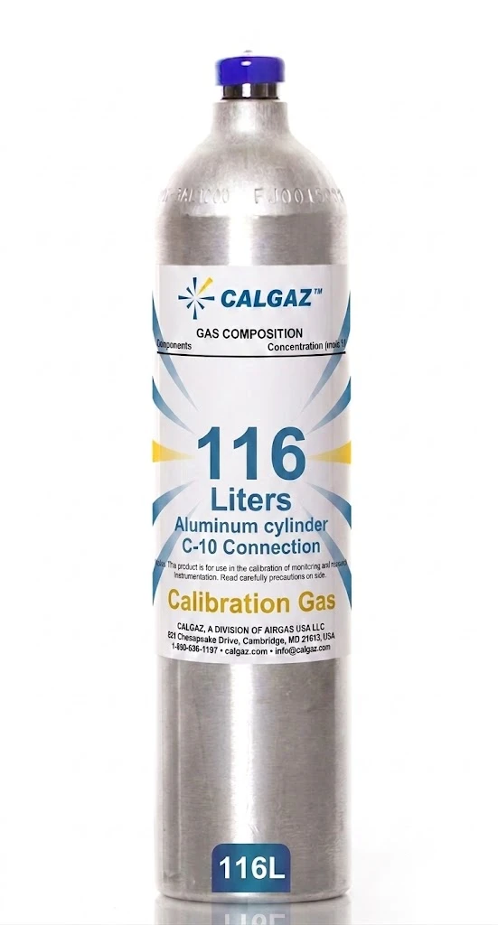 Propane Calibration Gas C3H8 950 PPM Balance Air in a 116 Liter Aluminum Cylinder