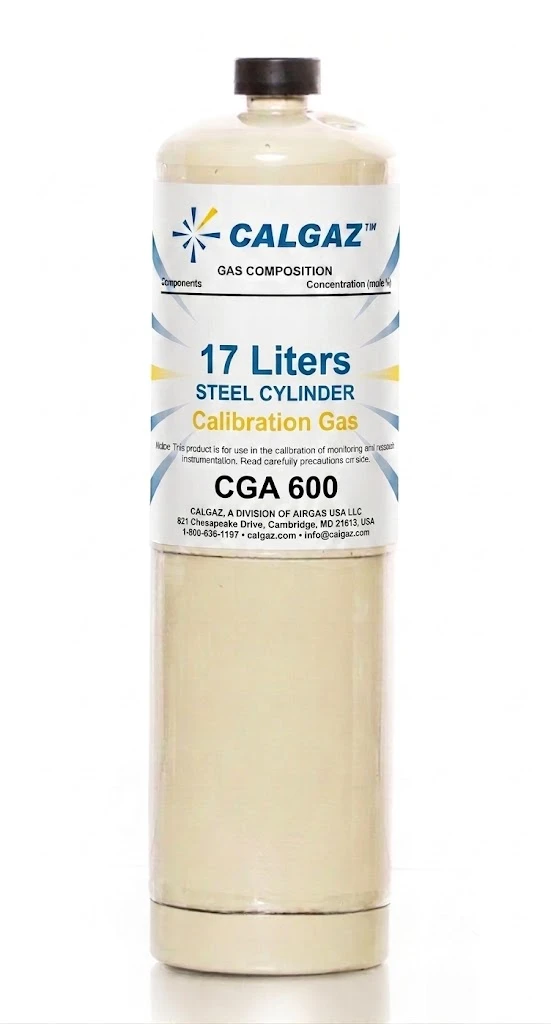 50% LEL Ethane Balance Air Calibration Gas in a 17 Liter Steel Cylinder