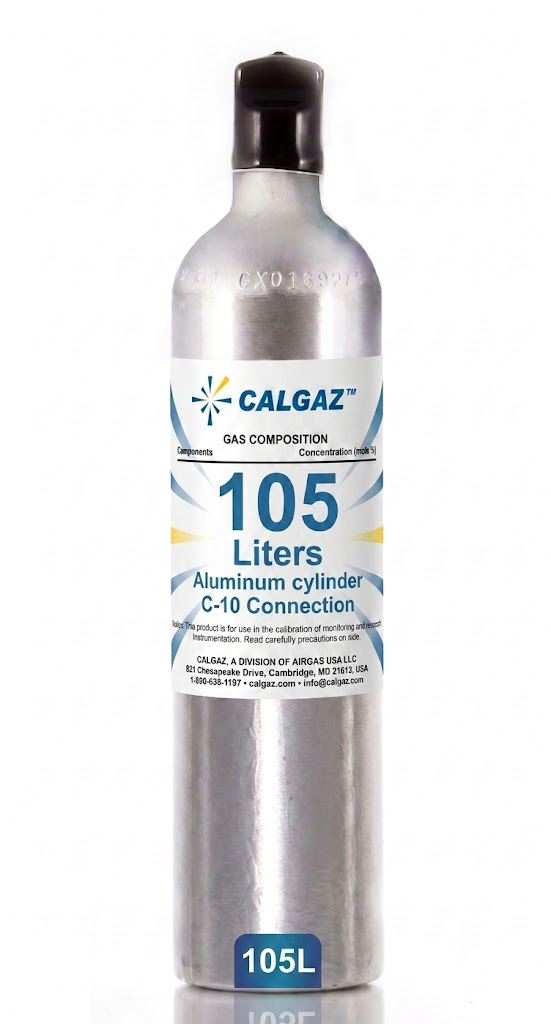 Toluene Calibration Gas C7H8 75 PPM Balance Air in a 105 Liter Cylinder C-10 Connection