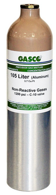 Carbon Dioxide Calibration Gas CO2 10 PPM Balance Nitrogen in a 105 Liter Cylinder C-10 Connection