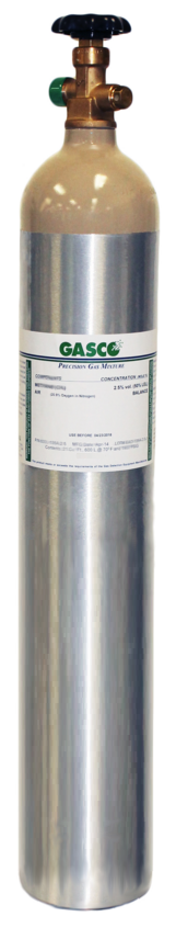 Carbon Dioxide Calibration Gas CO2 400 PPM Balance Air in a 600 Liter Aluminum Disposable Cylinder CGA 590