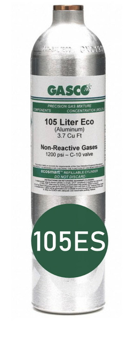 GASCO 105ES-50-25 Carbon Monoxide 25 PPM in Air Calibration Gas 105 Liter ecosmart Cylinder C-10 Connection