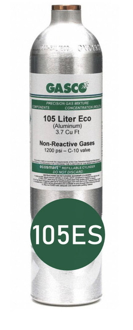 Methane Calibration Gas CH4 2500 PPM Balance Air in a 105 Liter ecosmart Cylinder C-10 Connection