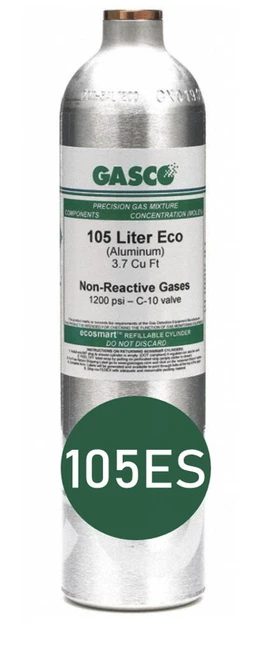 Methane Calibration Gas CH4 350 PPM Balance Air in a 105 Liter ecosmart Cylinder C-10 Connection