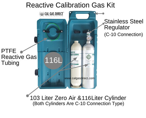 GASCO Hydrogen Cyanide 10 PPM Balance Nitrogen Calibration Gas Kit