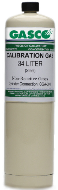 GASCO 34LS-35-9.9: 9.9% Carbon Dioxide, Balance Nitrogen Contained in a 34 Liter Steel Cylinder CGA CGA-600.