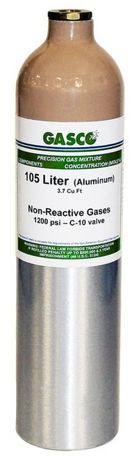Methane Calibration Gas CH4 20% Balance Nitrogen in a 105 Liter Cylinder C-10 Connection