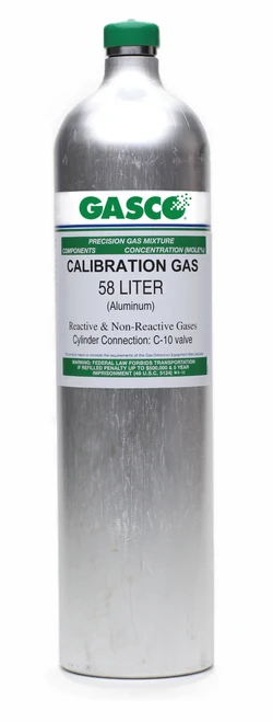 Hydrogen Sulfide Calibration Gas H2S 1% by Volume Balance Nitrogen in a 58 Liter Aluminum Cylinder (58L-98N-1%)